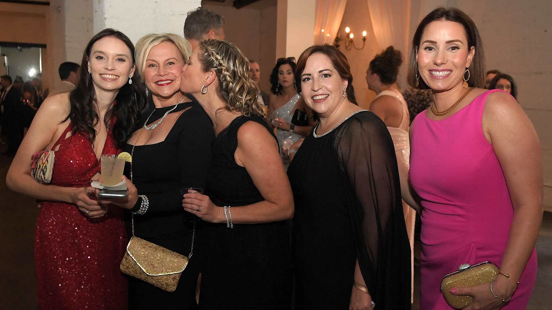 Amber Holden, Carmen Johnson, Miki Hartley, Katie Rodgers, and Caroline Lott enjoy the evening. AID-L hosted their Spring Gala, May 13, 2022.