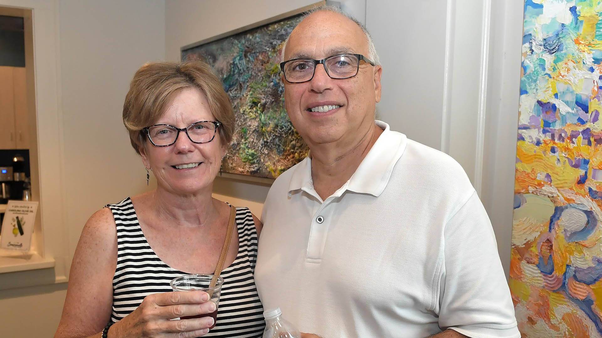 Cindy and Tony LoBue enjoy the evening. The Simpsonville Arts Center presented the Ed Cascone Art Exhibition